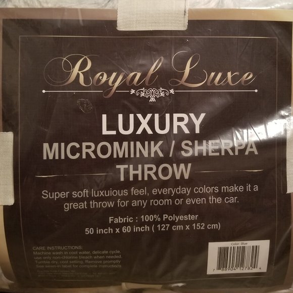 NWT/NIB Royal Luxe "Luxury" Micromink/Sherpa Throw - Picture 2 of 8